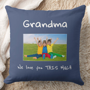 Oma wir lieben dich lustiges Kinderfoto Weihnachts Kissen
