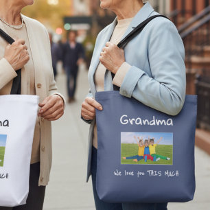 Oma wir lieben dich so sehr Foto Weihnachtsgeschen Tasche