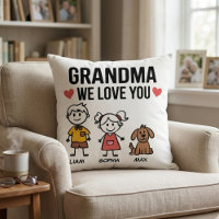 Oma, wir lieben euch Kinder Illustration Familienl
