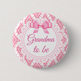 Oma wird Pink Bow Lacey Baby Showknopf Button