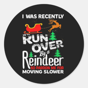Oma wurde von einem Rentier überfahren Weihnachten Runder Aufkleber