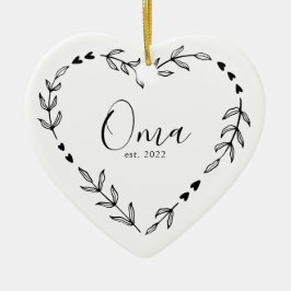 Oma Year Est. Weihnachtsschmuck Keramik