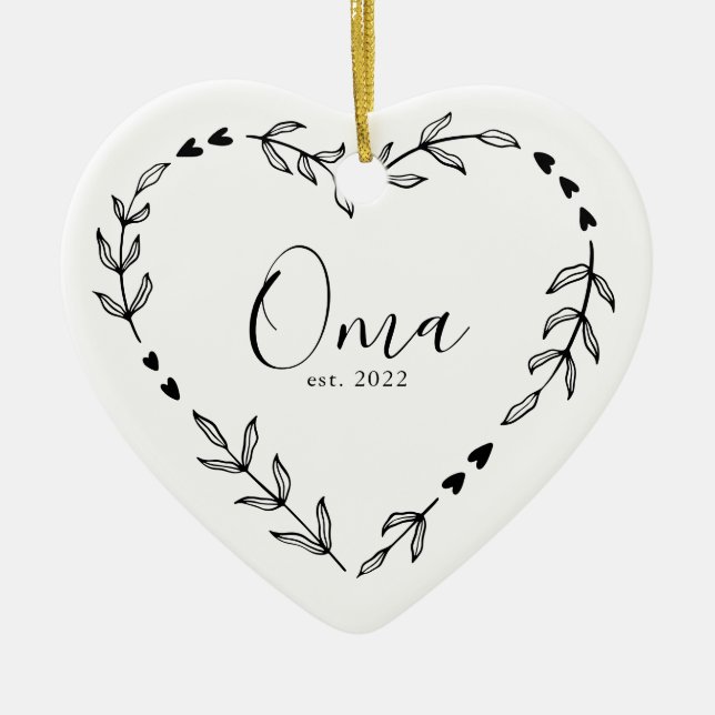 Oma Year Est. Weihnachtsschmuck Keramik (Vorne)