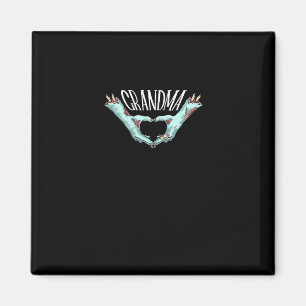 Oma Zombie Hand Herz Halloween Kostümfamilie Magnet