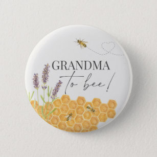 Oma zu Biene, Honigbiene für Babydusche Button
