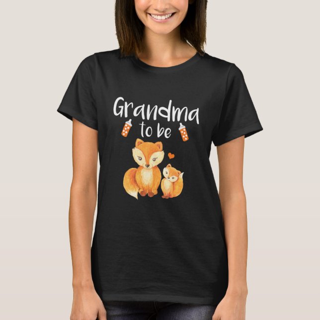 Oma zu Fox Baby Dusche Niedliche Waldtiere  T-Shirt (Vorderseite)