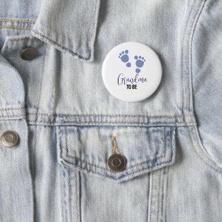 Oma zu Kinderfußspuren Button