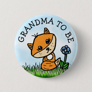 Oma zu Little Fox Baby Dusche Button