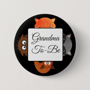 Oma zu sein Button Fox Woodlands Thema