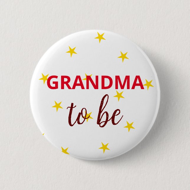 Oma zu sein Button mit gelben Sternen (Vorderseite)