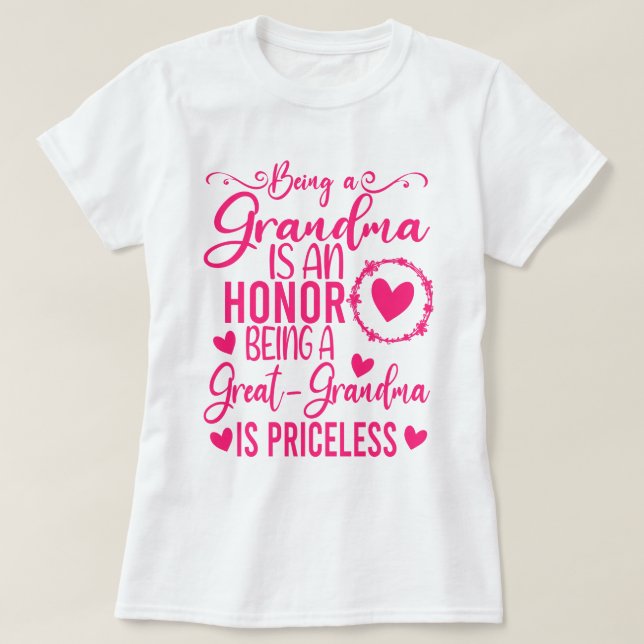Oma zu sein ist eine Ehre, Großopma zu sein T-Shirt (Design vorne)