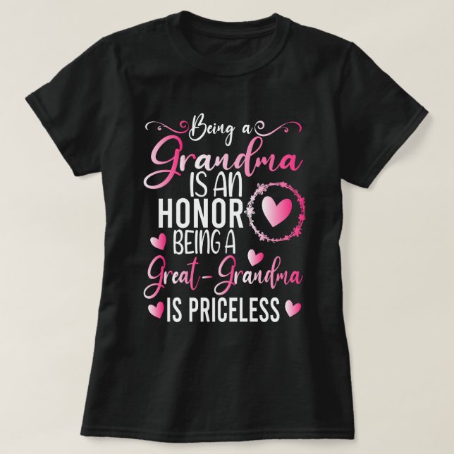 Oma zu sein ist eine Ehre, Großopma zu sein T-Shirt (Design vorne)