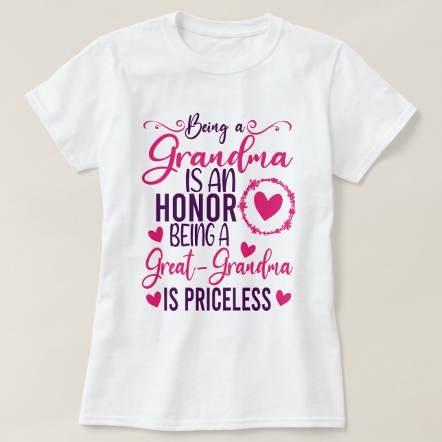 Oma zu sein ist eine Ehre, Großopma zu sein T-Shirt (Design vorne)
