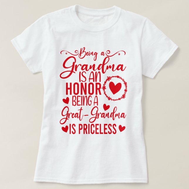 Oma zu sein ist eine Ehre, Großopma zu sein T-Shirt (Design vorne)