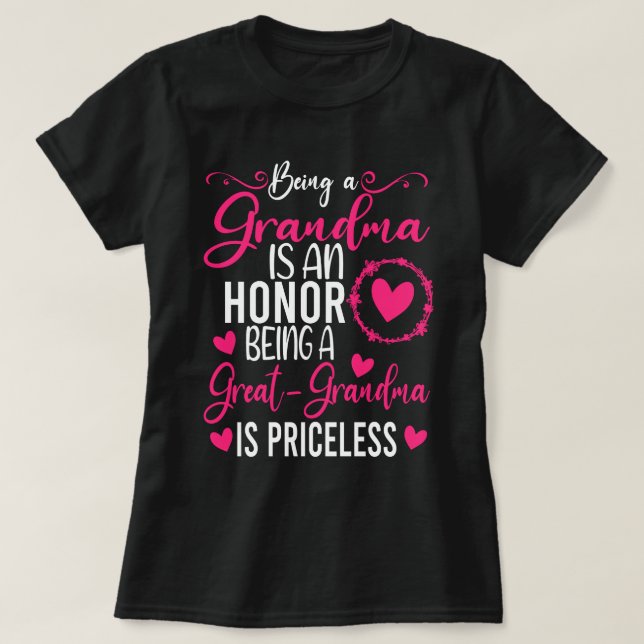 Oma zu sein ist eine Ehre, Großopma zu sein T-Shirt (Design vorne)