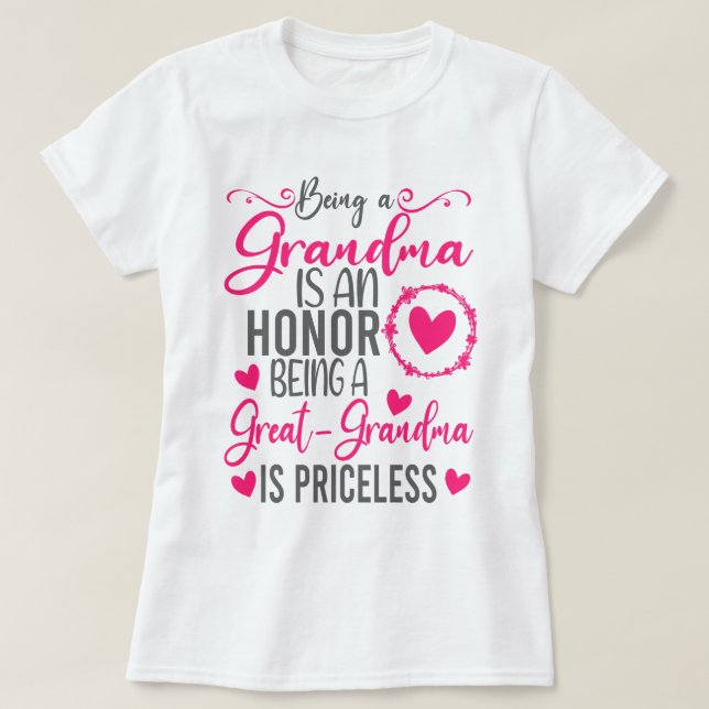 Oma zu sein ist eine Ehre, Großopma zu sein T-Shirt (Design vorne)