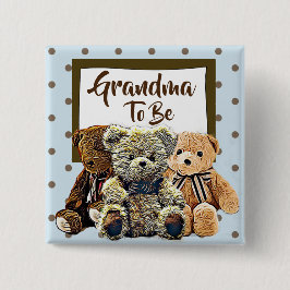 Oma zu Teddy Bear Baby Shower Button