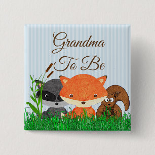 Oma zu Waldkreatur-Waldtiere-Button Button