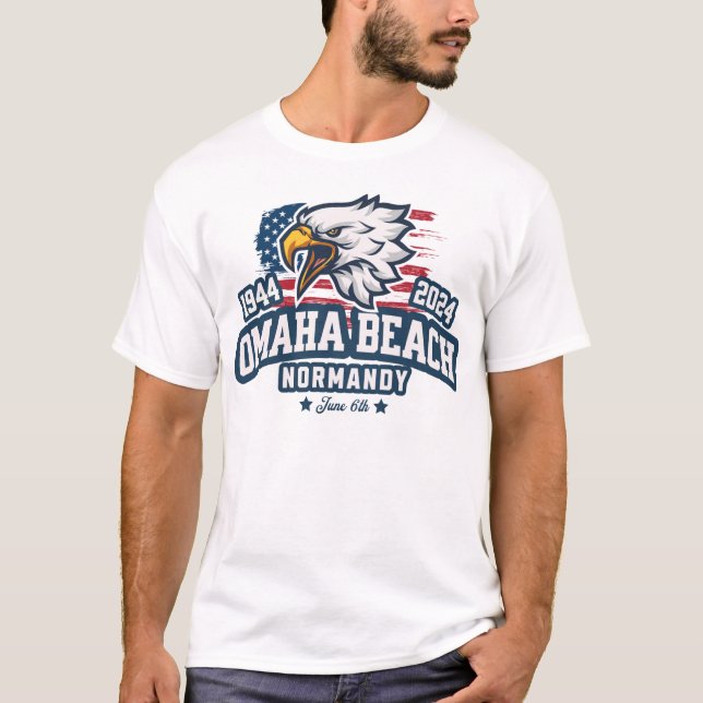 Omaha Beach 1944 2024 D-Day 80 T-Shirt (Vorderseite)