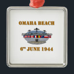 Omaha Beach 6th June 1944 Silbernes Ornament<br><div class="desc">Omaha Beach 6th June 1944,  Norandy Landings</div>