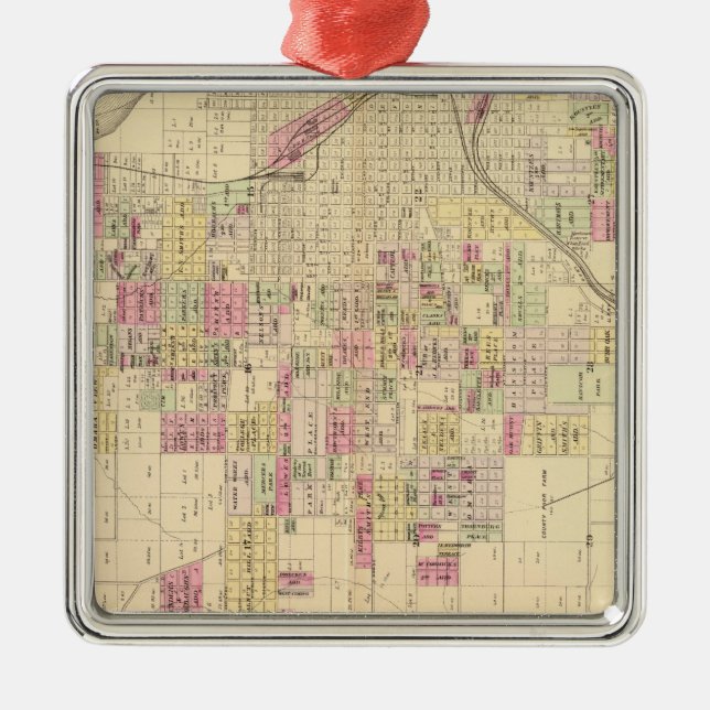 Omaha City, Nebraska Silbernes Ornament (Vorne)