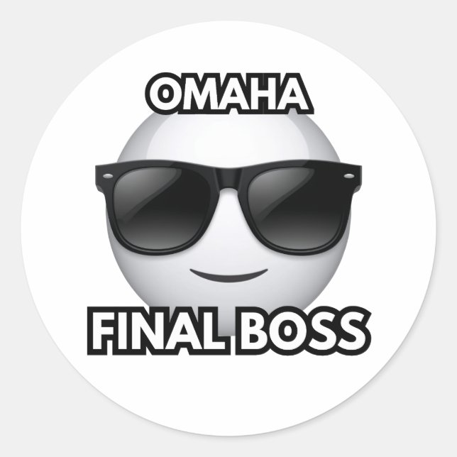 Omaha Final Boss Cool Emoji Sticker (Vorderseite)