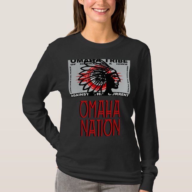 Omaha Nation Flag Indigene Indigene Indigene Ameri T-Shirt (Vorderseite)