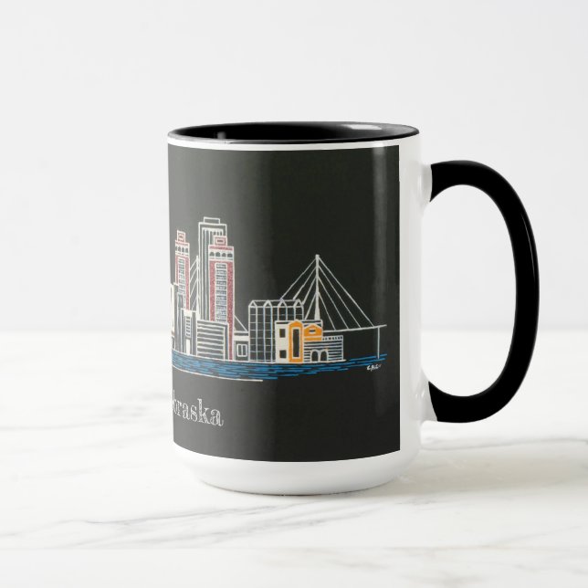 Omaha, Nebraska City Skyline Tasse (Rechts)