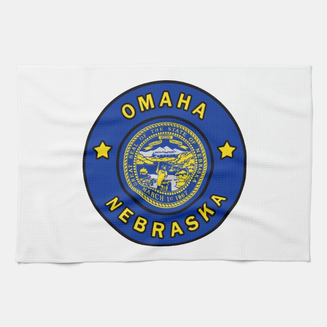 Omaha Nebraska Geschirrtuch (Horizontal)