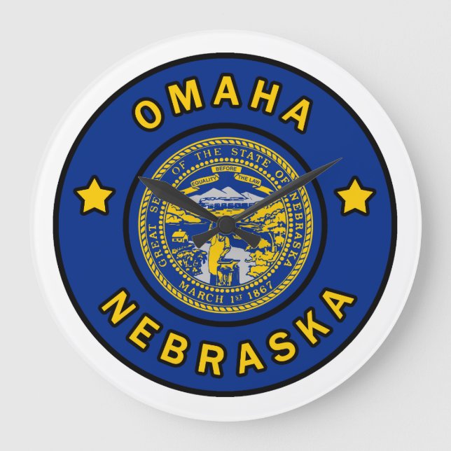 Omaha Nebraska Große Wanduhr (Vorderseite)