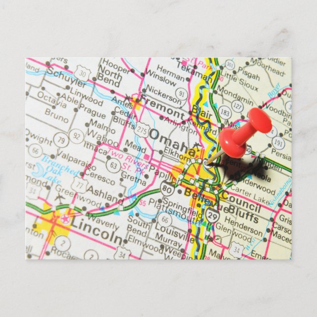Omaha, Nebraska Postkarte (Vorderseite)