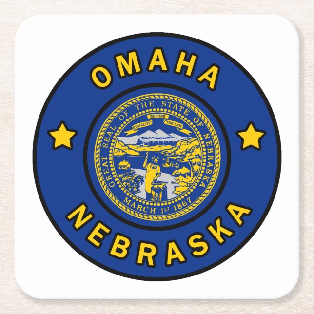 Omaha Nebraska Rechteckiger Pappuntersetzer (Vorderseite)