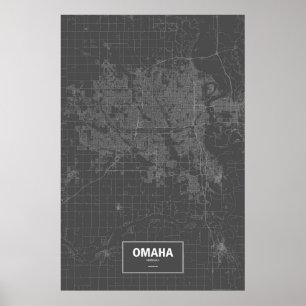 Omaha, Nebraska (schwarz weiß) Poster