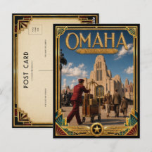 Omaha Nebraska Vintage Art Deco Goldenes Zeitalter