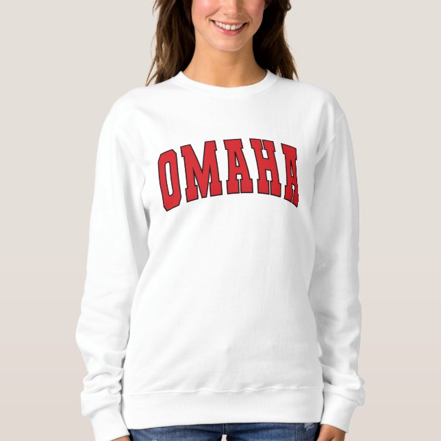 Omaha Nebraska Vintage College Style Sweatshirt (Devant)