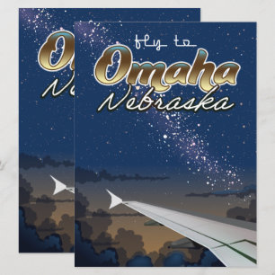 Omaha, Nebraska Vintage-Flugreiseplakat