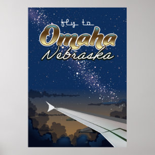Omaha, Nebraska Vintage-Flugreiseplakat Poster