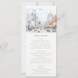 Omaha Nebraska Watercolor Landscape Wedding  Menu Einladung