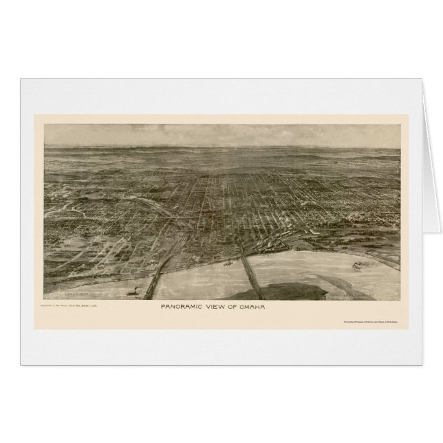 Omaha, panoramische Karte Nes - 1906 (Vorderseite (Horizontal))