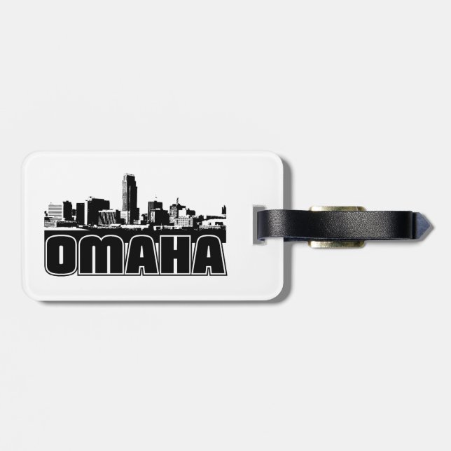 Omaha-Skyline Gepäckanhänger (Rückseite horizontal)