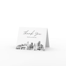 Omaha Skyline Sketch Blank Danke Karte