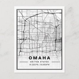 Omaha Texas USA Travel City Map Poster Postkarte