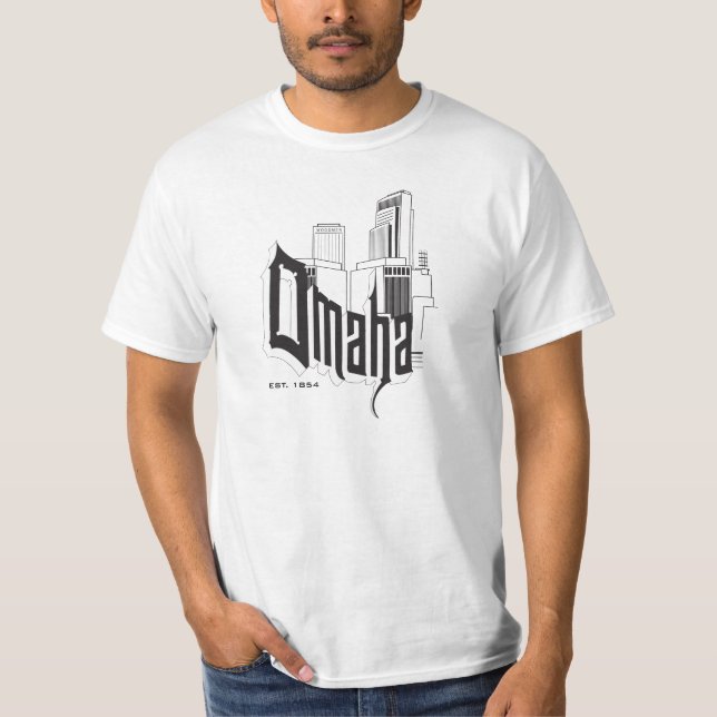 Omahaskyline-/-typographie-T - Shirt (Vorderseite)