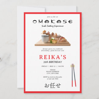 Omakase Japanisch Sushi Degustation Geburtstagspar Einladung