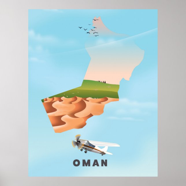 Oman affiche la carte de voyage illustrée (Devant)