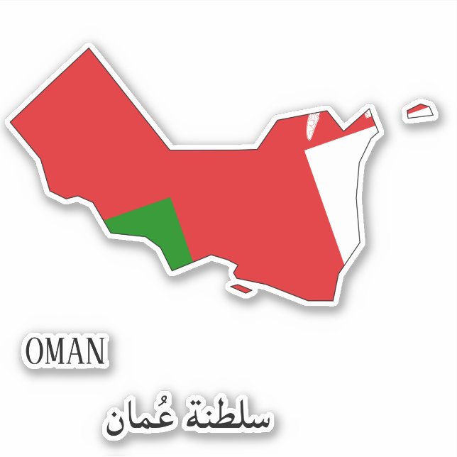 Oman Flag Charming Patriotic Map Aufkleber (Vorderseite)