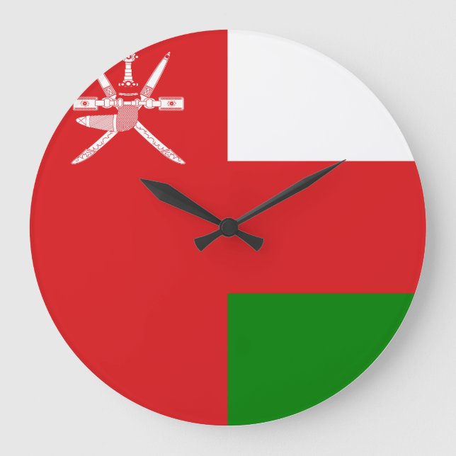 Oman Flag Große Wanduhr (Vorderseite)