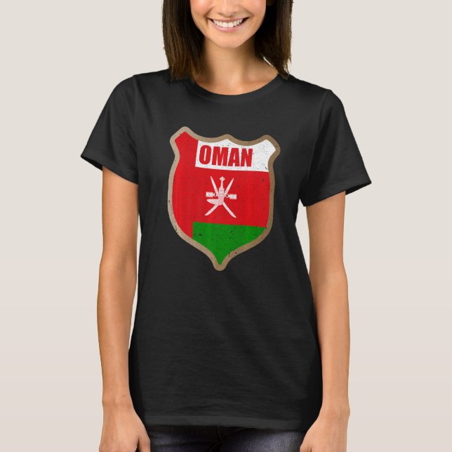 Oman Flag Patch für Omanis und wen Liebe Oman T-Shirt (Vorderseite)