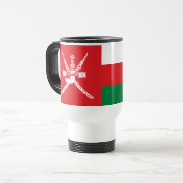 Oman Flag Reisebecher (Vorderseite Links)