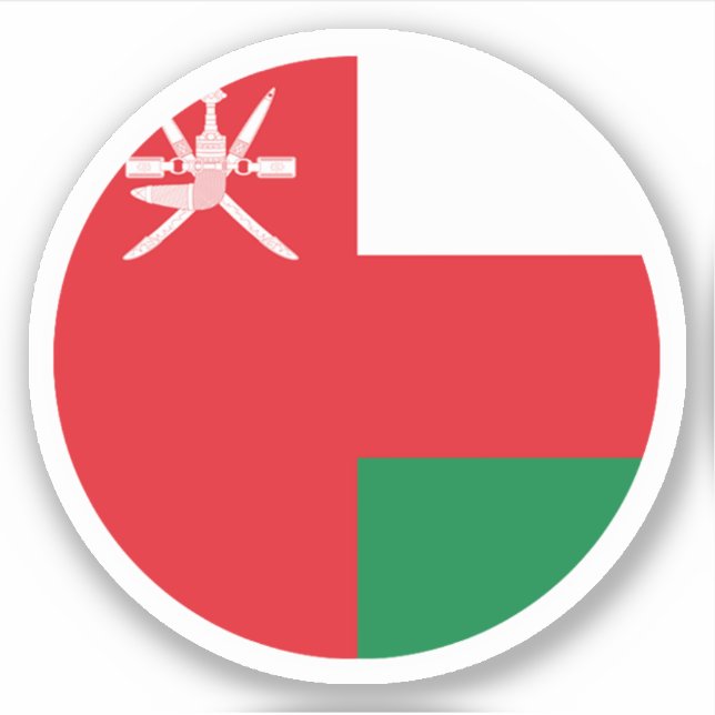 Oman Flag Round Sticker (Vorderseite)